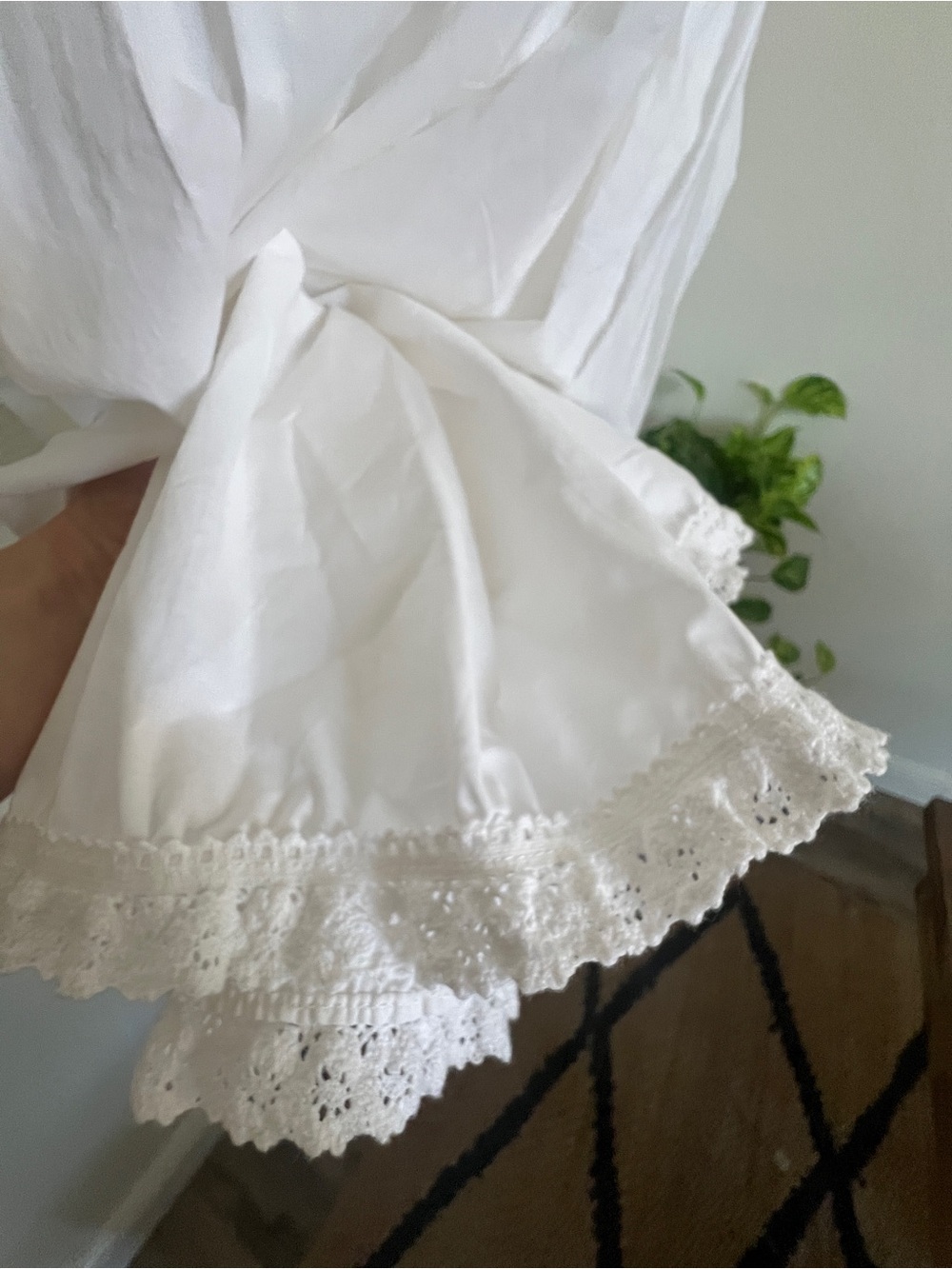 NWT ✧💎Caroline Constas💎✧ White Lace-Trim Sundress feminine M - Picture 6 of 7
